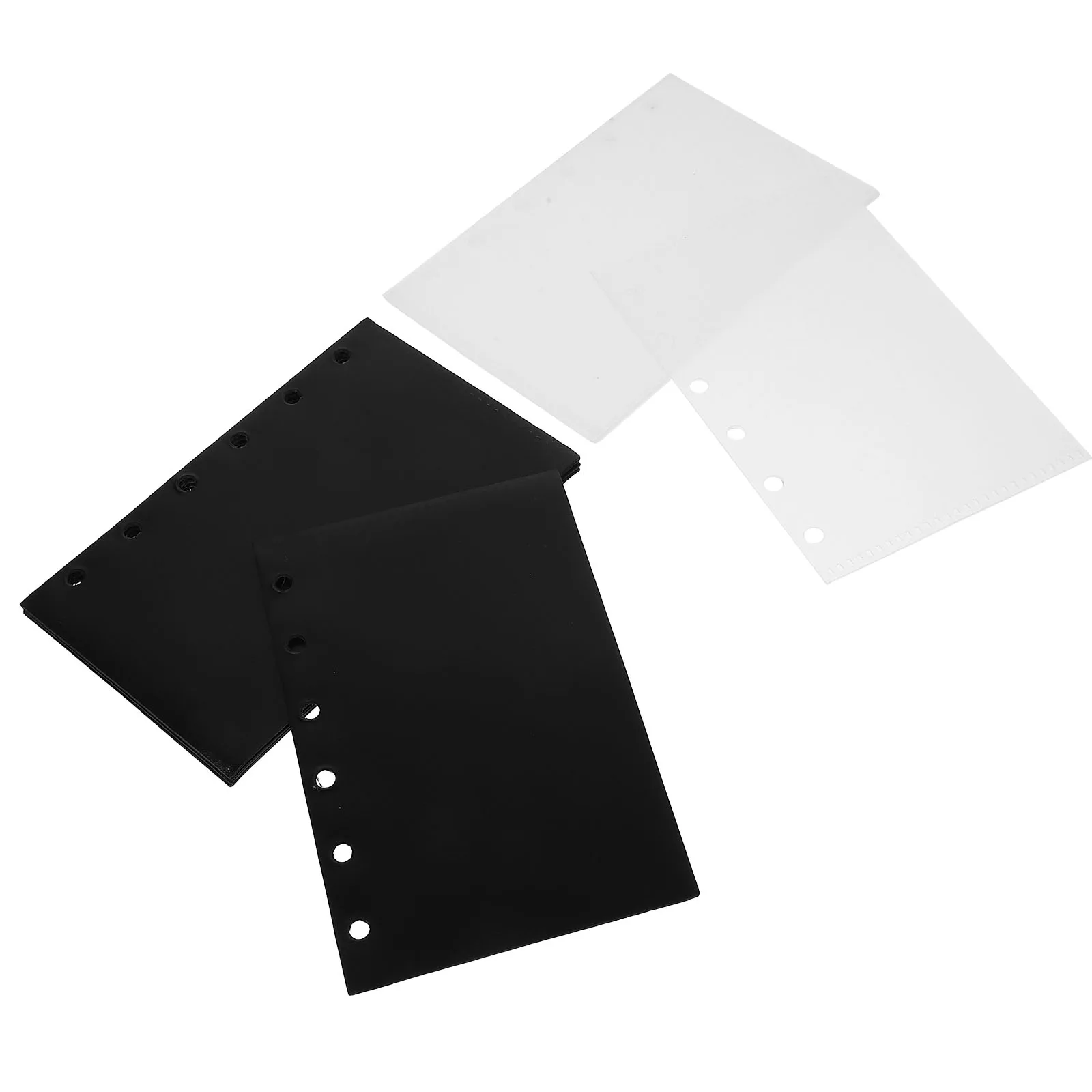 

2 Sets 10 Pages Document Binder Folder Waterproof 6 Ring Notebook Organizer Pouches Black Transparent Storage Leaf Bags