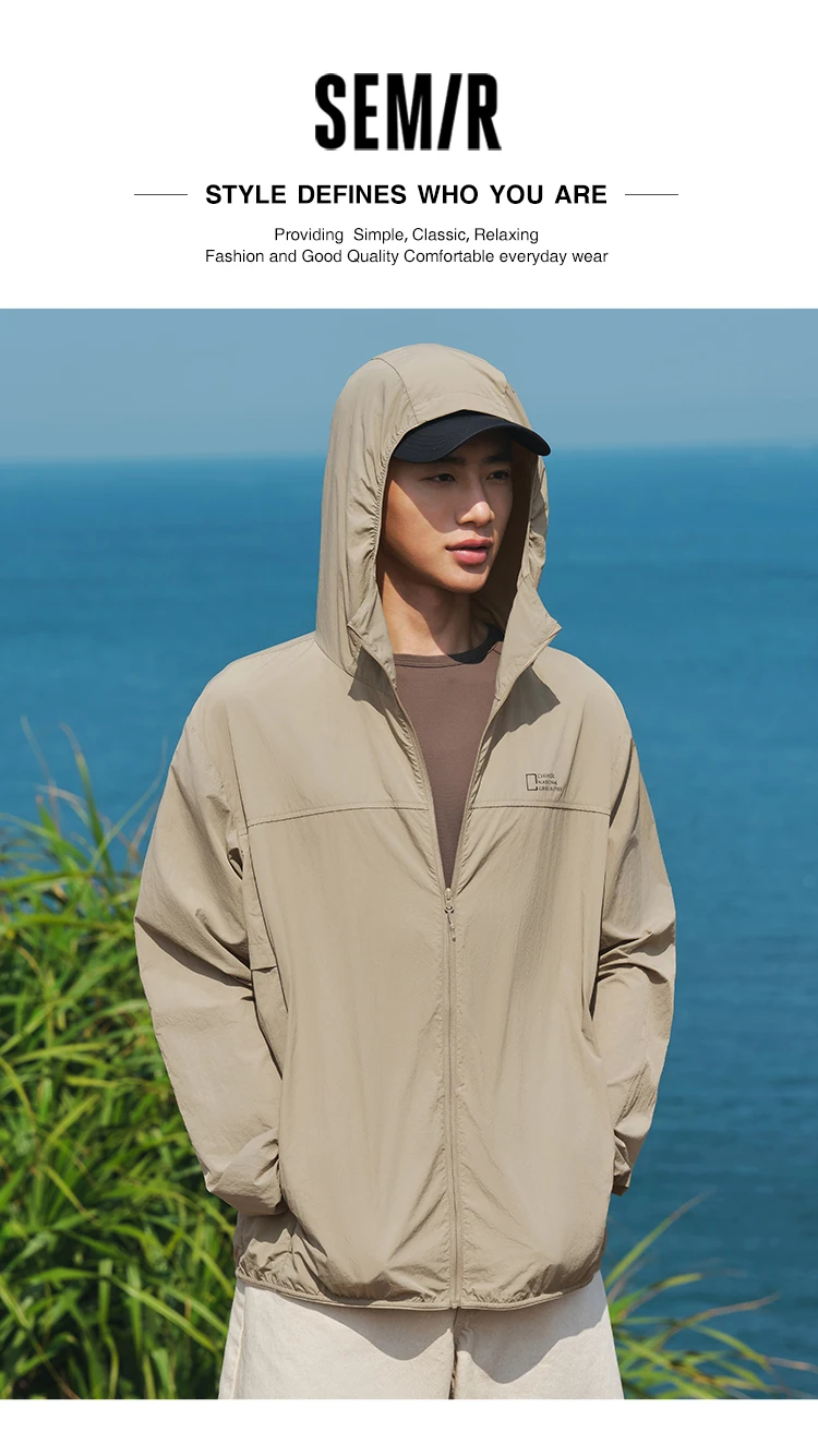 Semir Mens UV Jacket 2026 Hooded Cool Feeling Tops Couple Style Regular Shoulder Casual Fashion Soft Daily Wear