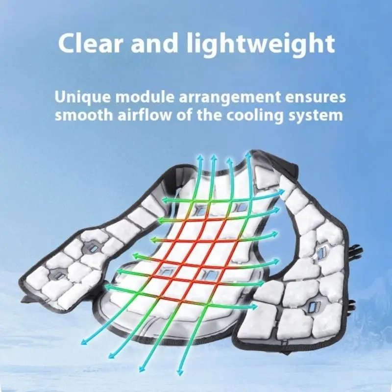 Y88A Cooling Vest Men Women Cooling Ice Vest Flexible Adjustable Reusable Cool