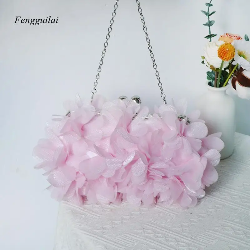 Romantic Wedding Flower Petals Dinner Bag, Handbag for Carrying, Bag for The Fairy Tale Banquet, Evening Dress Bag