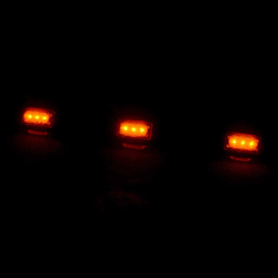 12V 3W IP67 2pcs Stainless Amber LED Rear Clearance ID Marker Light Bar Fit for Truck Trailer Pickup Boat Tail Lamp