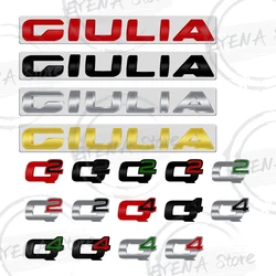 For Alfa Romeo Giulia Q2 Q4 Logo Lettering Metal Badge Stickers Car Rear Trunk Body Emblem Auto Accessories