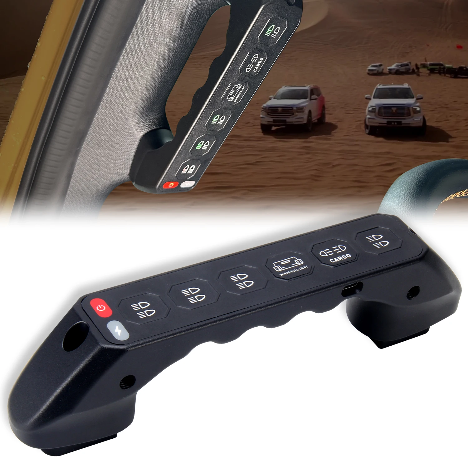 

OPOO Hotsale Orginal Car a Pillar Handle 1:1cnc Making 12V Car 6 Gang Wireless Handle Switch Panel for FORD Ranger RHD and LHD