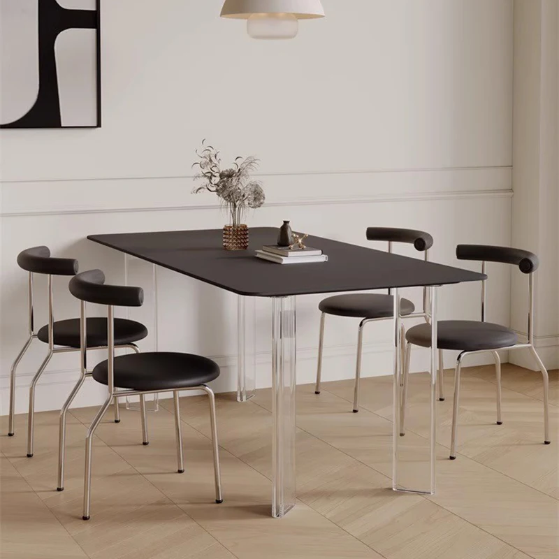 Modern Minimalist Dining Table Luxury Black Rectangle Nordic Dining Table Vintage White Ensembles De Meubles De Jardin Furniture