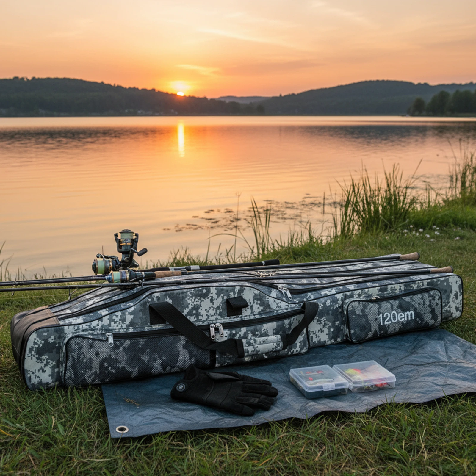 

3 Layers Fishing Rod Case Portable Folding Fishing Pole Bag for Fishing Camping Hiking Traveling