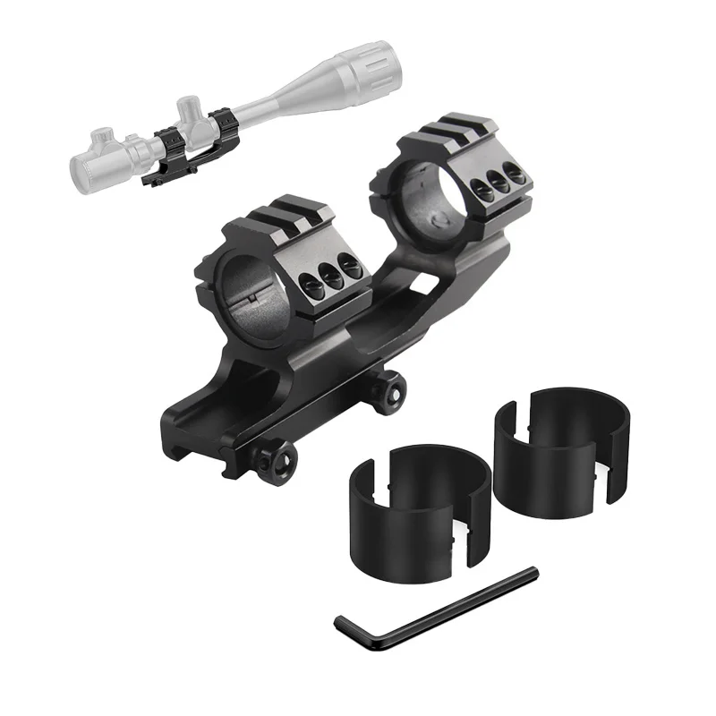 スコープマウント カンチレバーマウント 30mm &1インチ トップピカティニー20mmレール、ベース20mm、デュアルリング、狩猟用、トイガンアクセサリー