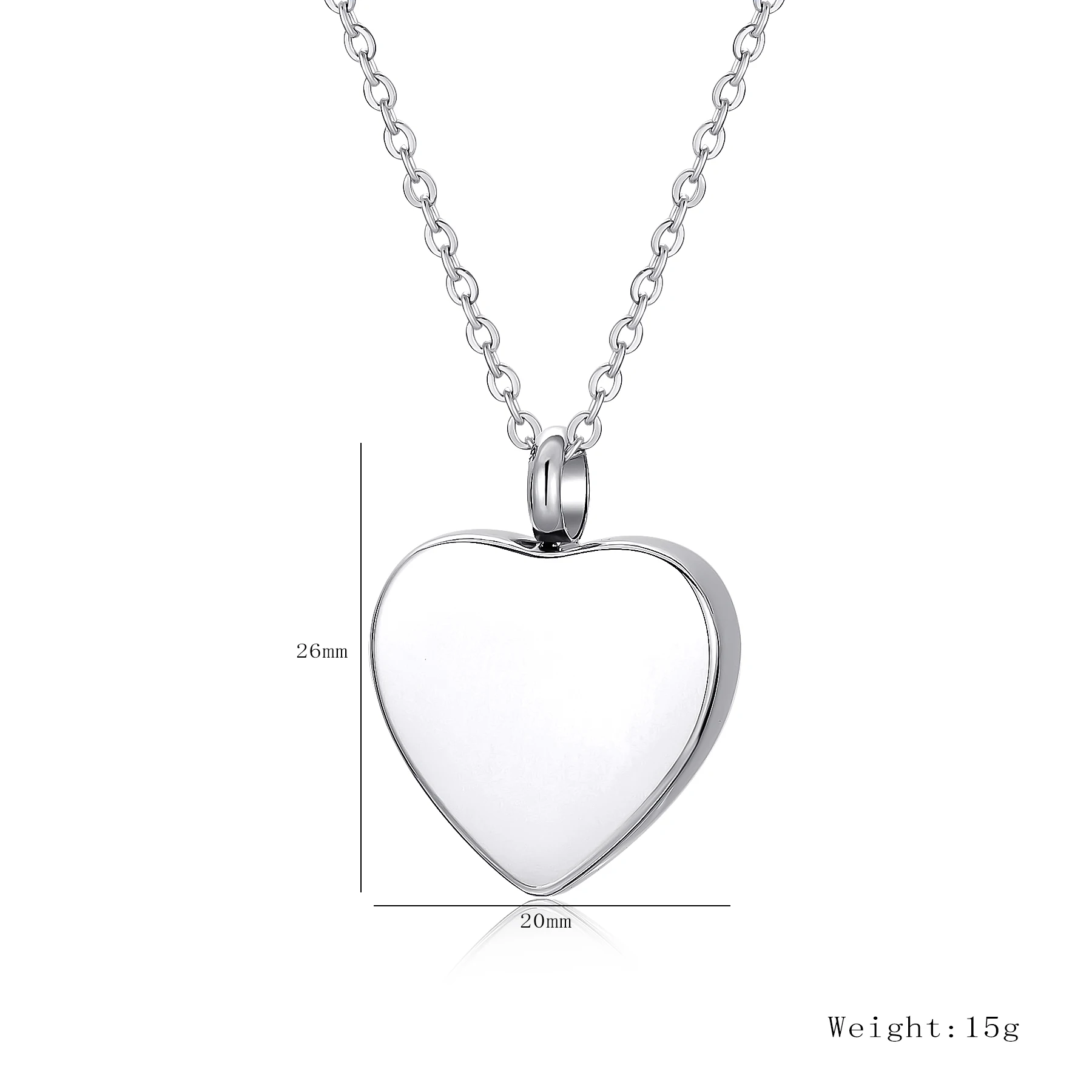 Herzförmige Urnen-Halsketten für Asche für Frauen und Männer, Kremations-Anhänger-Halskette für Asche aus Edelstahl, personalisierbarer Gedenkschmuck – Detail 1