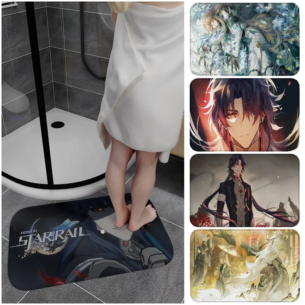 

Blade Luocha Honkai Star Rail Door Mat Nordic Style Bedroom Living Room Doormat Home Balcony Anti-Slip Alfombra