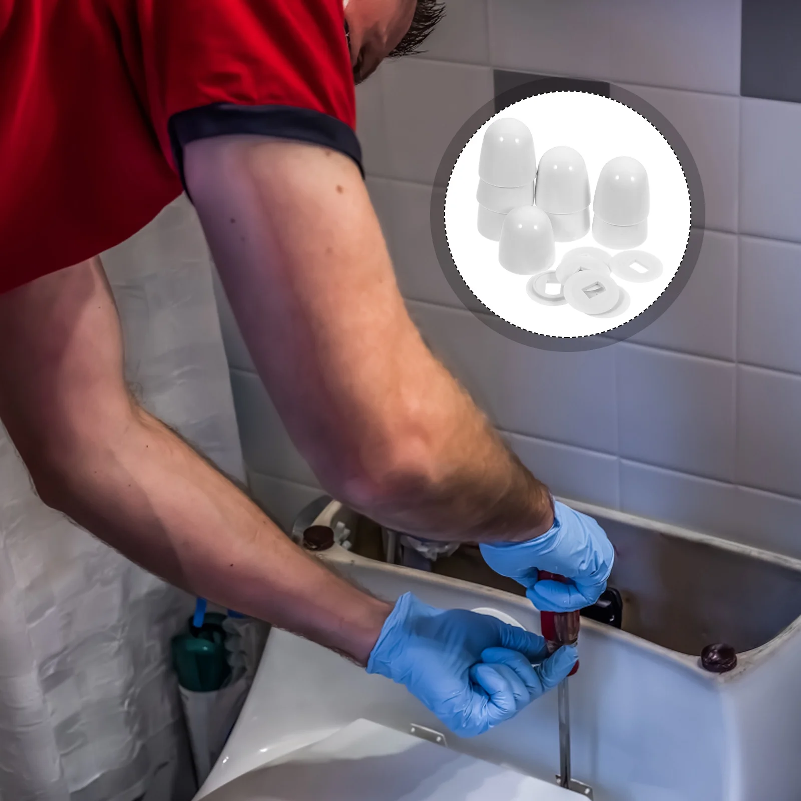 

8Pcs Premium ABS Toilet Bolt Covers Round Push-on Caps for Easy Installation and Rust Protection Toilet Bolt Covers