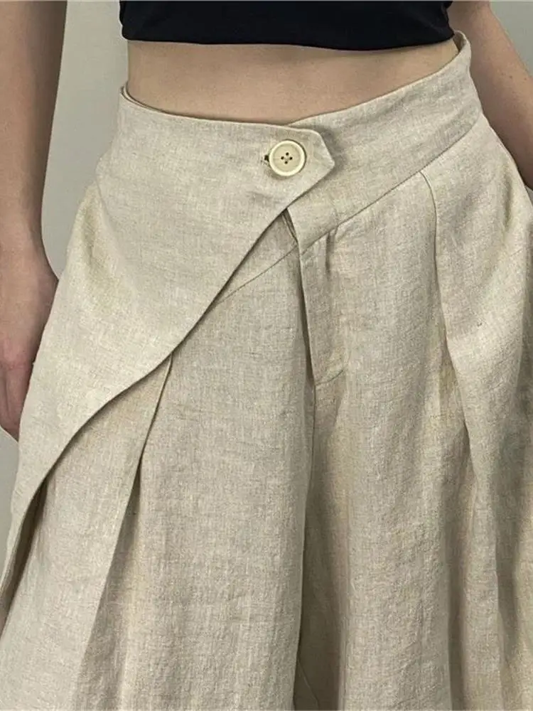 Summer New Arrival Women's Wide Leg Pants Thin Large Pleat Draped Loose Fit Casual Trousers Minimalist Texture Personal Style