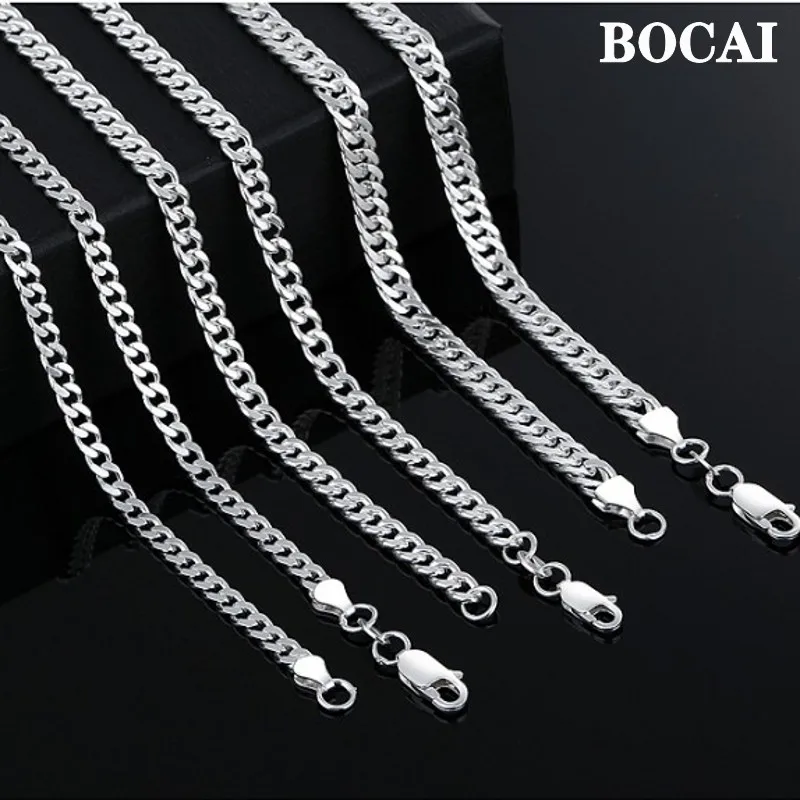 bocai colar s999 real de prata para homens e mulheres corrente lateral dominadora chicote cubano tanque longo joias hip hop 355 mm 01