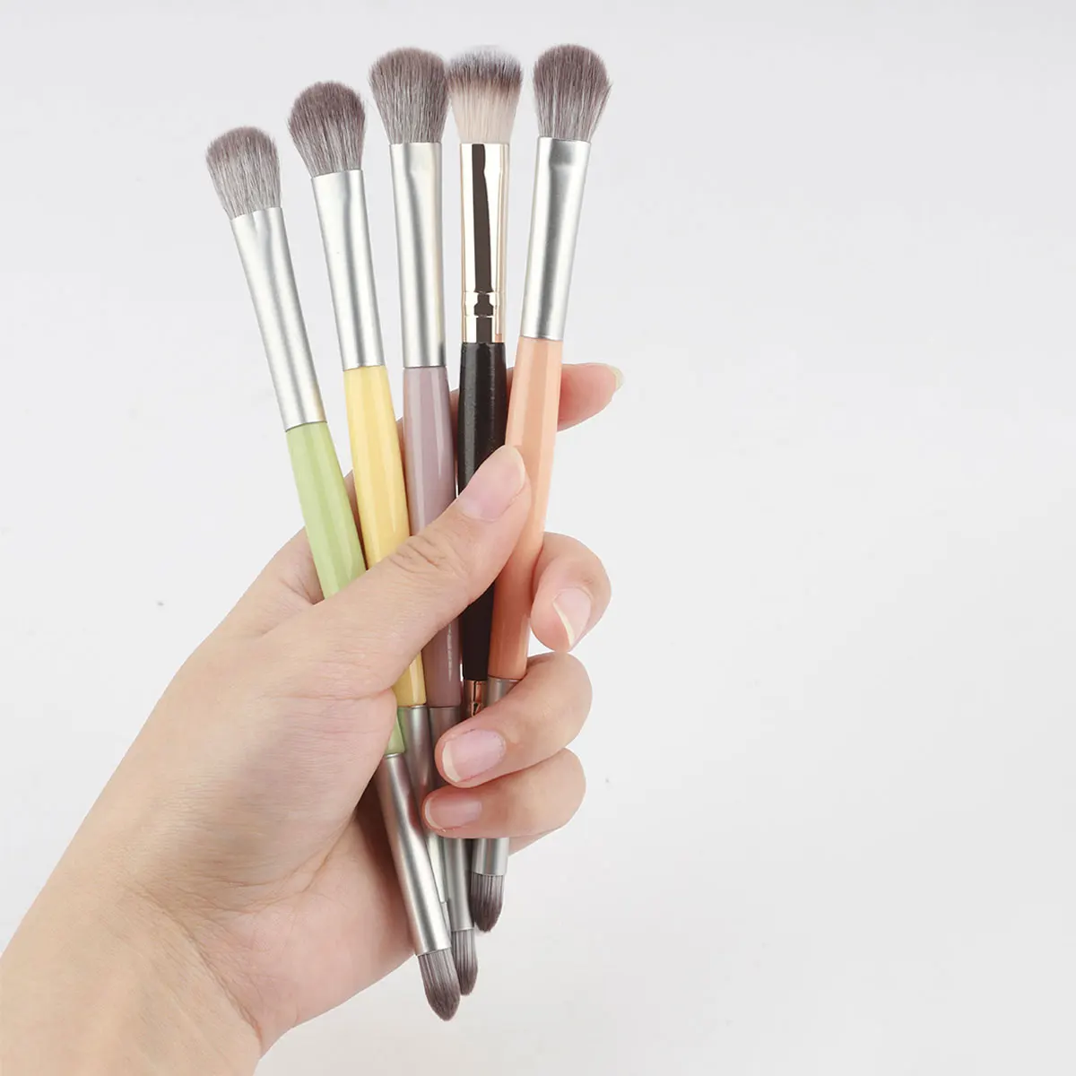 1pcs double head eye shadow brush makeup brush halo dye brush detail brush highlight brush soft fiber hair lying silkworm brush