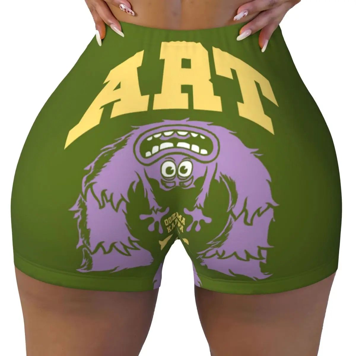 Custom Women Monsters University ART Workout Yoga Shorts Gym Athletic Biker Running Shorts