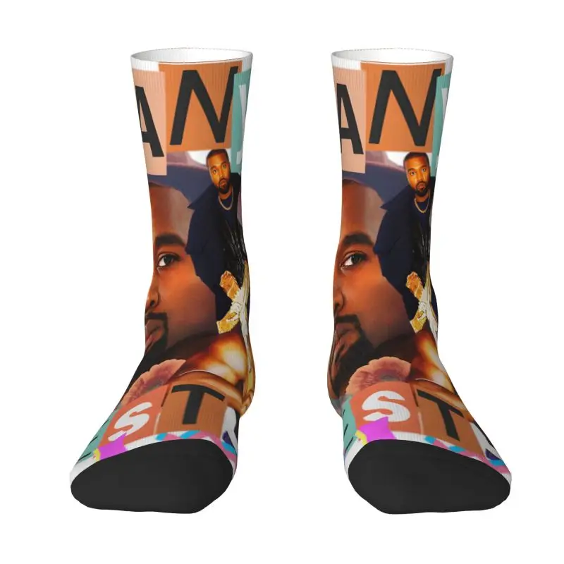 

Popular Singer Kanye West Men's Crew Socks Unisex Cute Spring Summer Autumn Winter Dress Socks