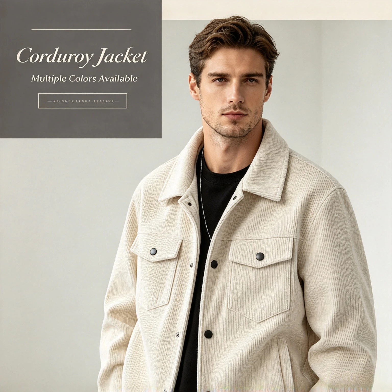 Men Autumn Corduroy Casual Jacket  Lapel Multiple Pockets Cargo Coat Loose Tooling Outerwear Male Fashion Overcoat Plus Size 5XL