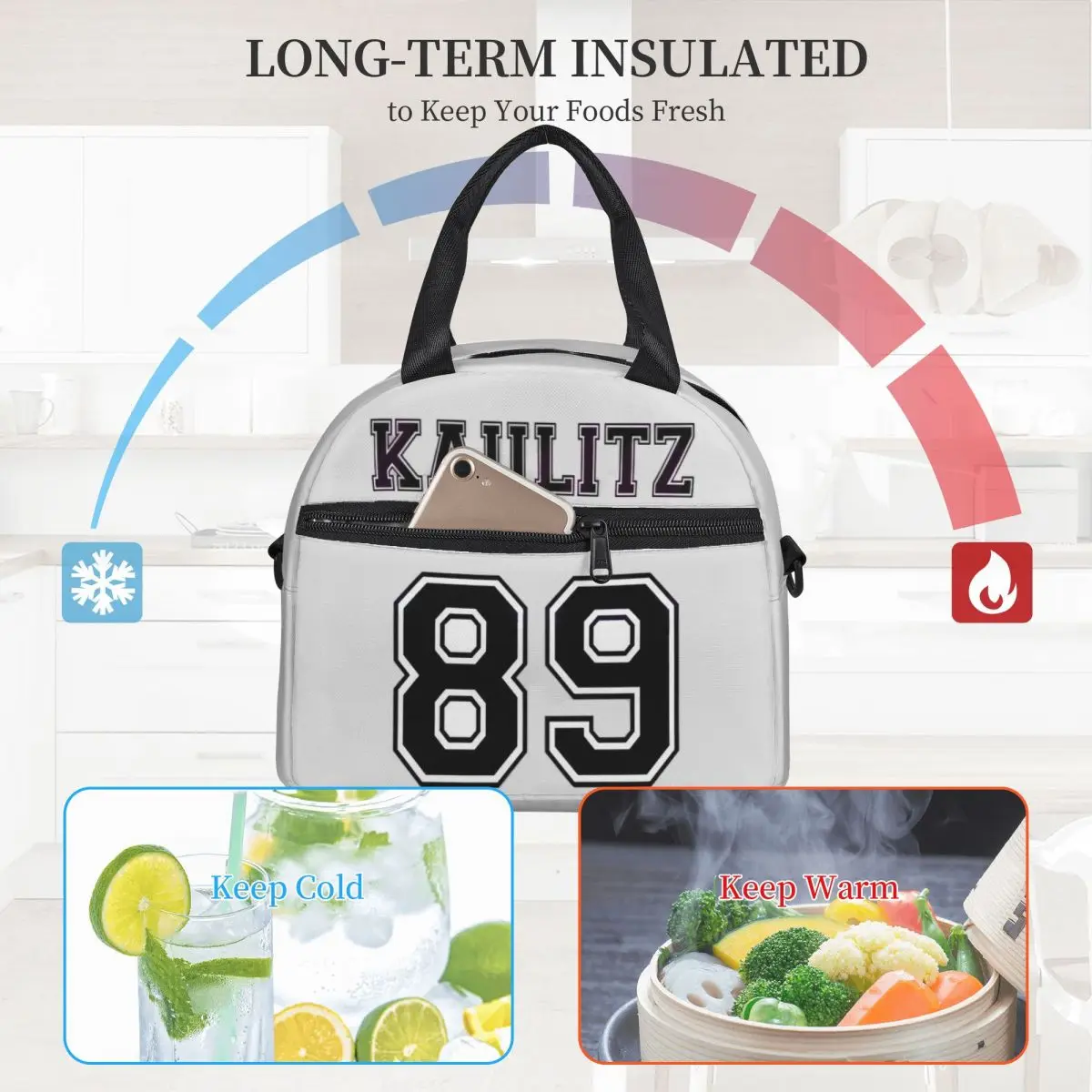 Tokio-Hotel-Emblem Large Thermal Insulated Lunch Bags With Adjustable Shoulder Strap Portable Food Bag Cooler Thermal Lunch Box