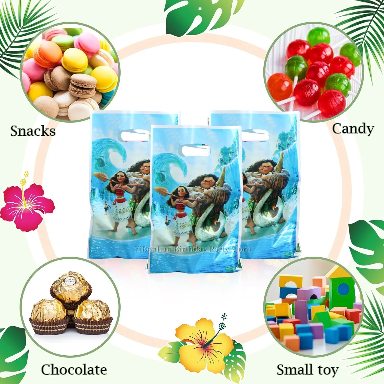 Disney Moana Gift Bags Birthday Party Decor Princess Goodie Bag Candy Gift Packaging Baby Shower Kid Girls Favors Party Supplies