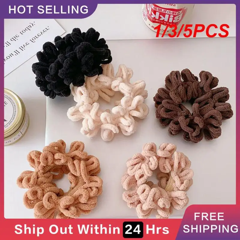 1/3/5PCS Solid Color Hairband High-quality Materials Fashionable Plush Headband Headband Large Intestine Hair Band