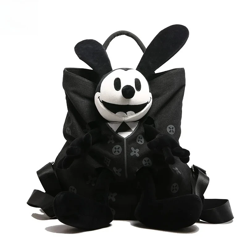 Women's Cartoon Doll Plush Canvas Backpack Color Block Design Large Capacity Multi-use Mommy Bag Student School Casual Daily Bag