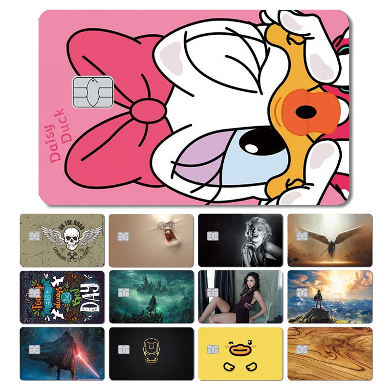 Cute Daisy Star War Game Pretty Women PVC Front Skin Sticker Film Cover for Credit Card Debt Card