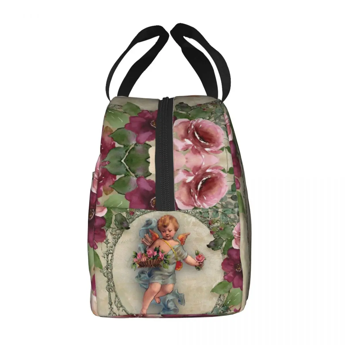 Bolsa de almuerzo de Ángel victoriano Rosa Vintage para mujer, fiambrera con aislamiento térmico para niños, bolsas de mano para el trabajo escolar, comida y Picnic