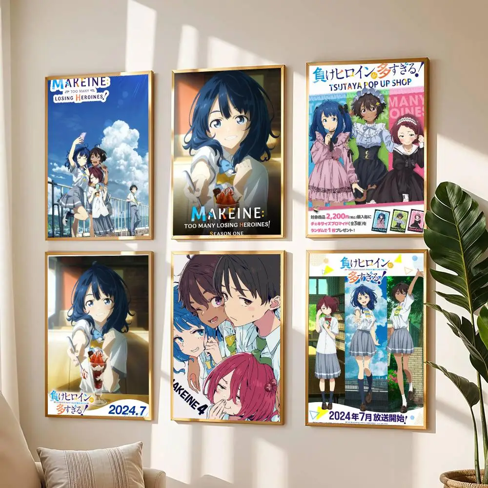 anime M-Makeine Too Many Losing Heroines-S Painting Calligraphy Boho Botanical Decor for Living Room  Elegant Home Style