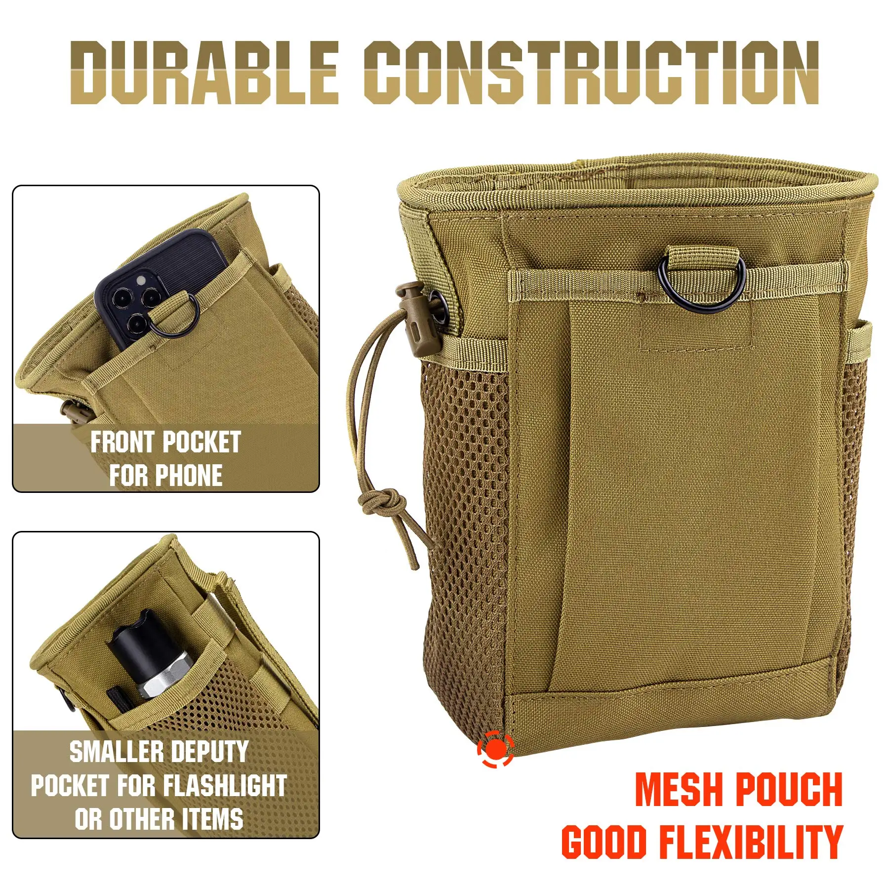 Tactical Dump Drop Pouch Molle Hunting Airsoft Gun Accessories Sundries Bag Drawstring Magazine Pocket Outdoor Ammo Storage Pack