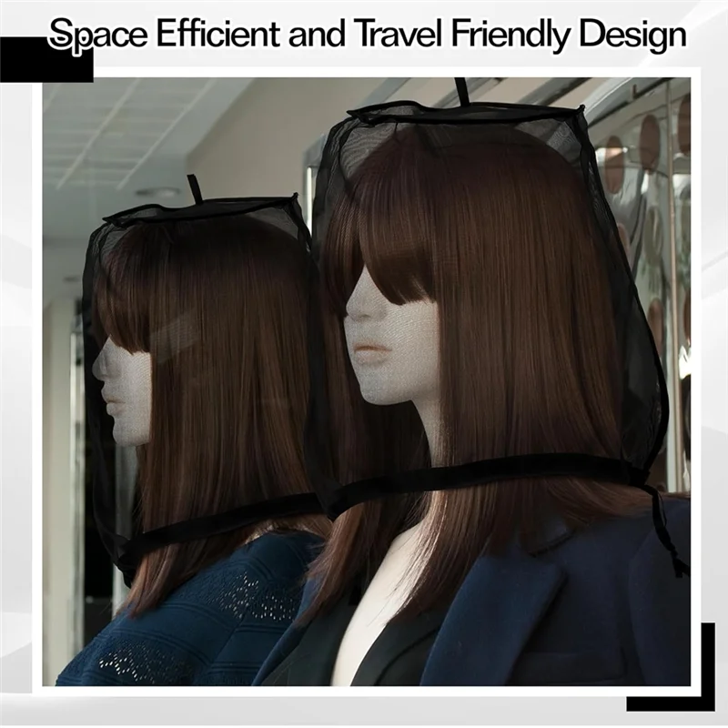 

AB39-6 Pcs Wig Storage Bags Adjustable Wig Bag With Drawstring Portable Travel Organizer For Keep From Dirt Dust