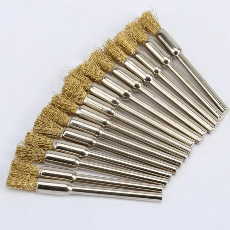 Brosse de polissage en fil d'acier, 25 pièces, 5mm, en laiton, pour perceuse électrique, outils de livres