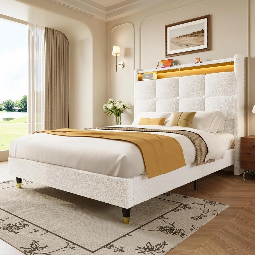 Queen Bed Frame with Headboard, 51