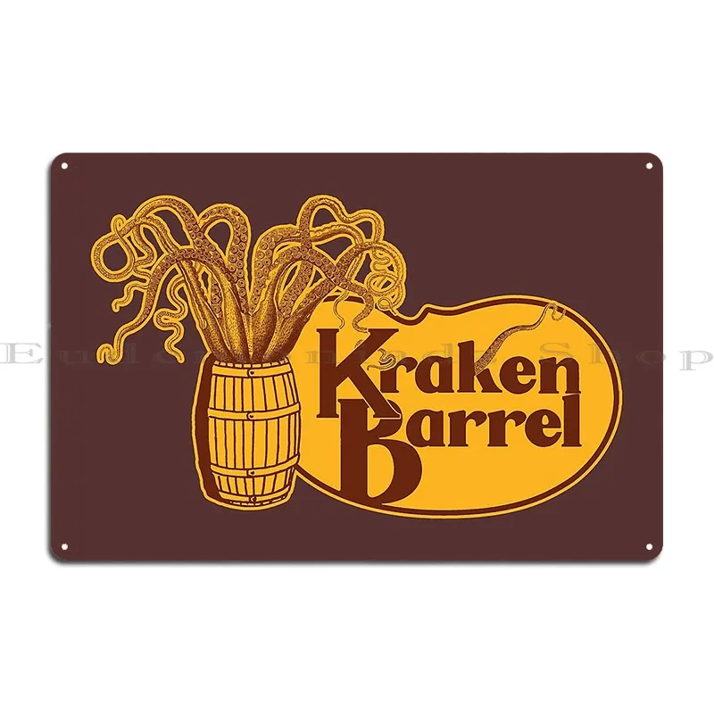 Kraken Barrel Cracker Barrel Metal Sign Wall Mural Personalized Cinema Wall Decor Club Tin Sign Poster