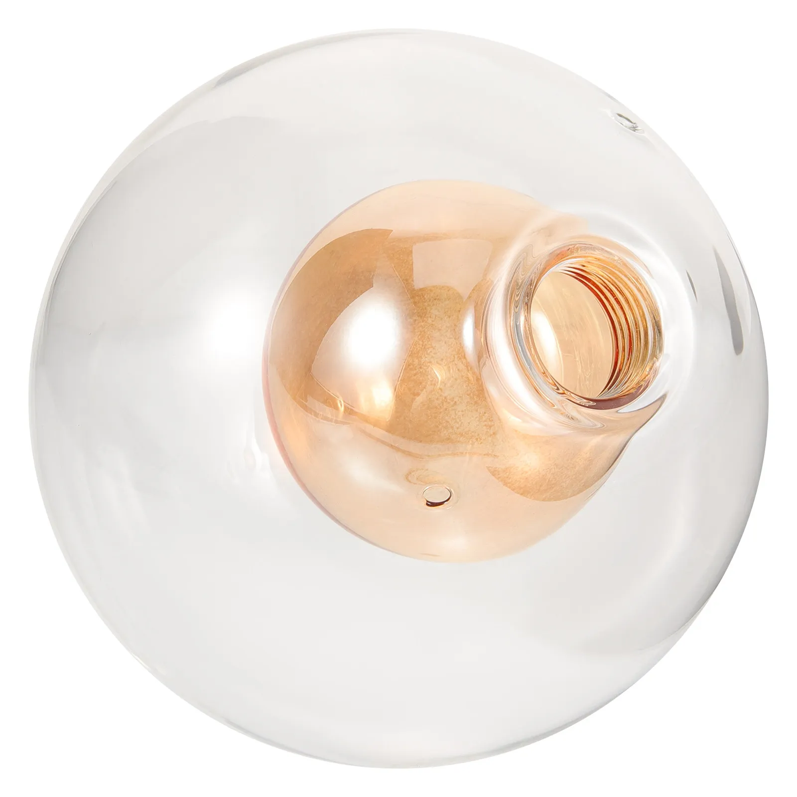 Glass Lamp Shade G9 Socket Frosted Ball-in-Ball Design Modern Light Cover Chandelier Ceiling Lamp Shade Replacement Accessory