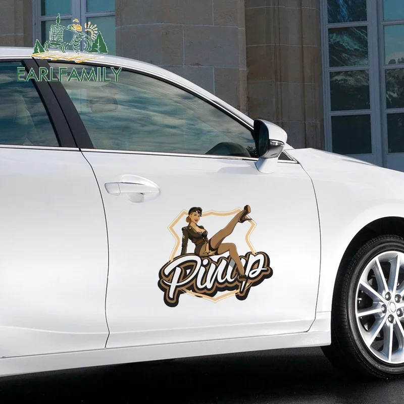 

EARLFAMILY 43 см x 38 см для Pin Up Girl, автомобильные наклейки, автомобильные аксессуары, наклейка, водостойкий солнцезащитный крем, индивидуальный декор для мотоцикла
