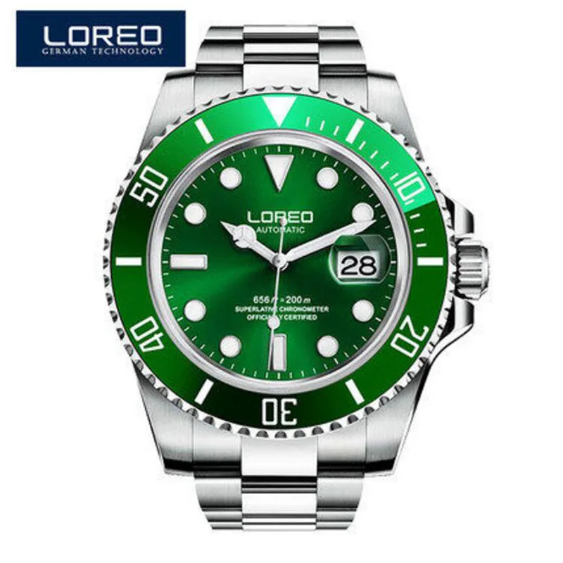 LOROE Top Brand 20ATM Waterproof Men Watches Automatic Mechanical Watch Sport Diving Sapphire Glass Montre Homme