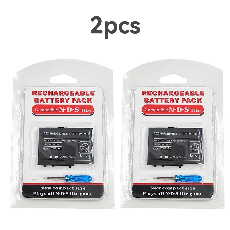 Game Console Built-in Battery NDSL Host Batterie 2000mAh 3.7V Lithium Rechargeable Replacement Cell W/ Screwdriver