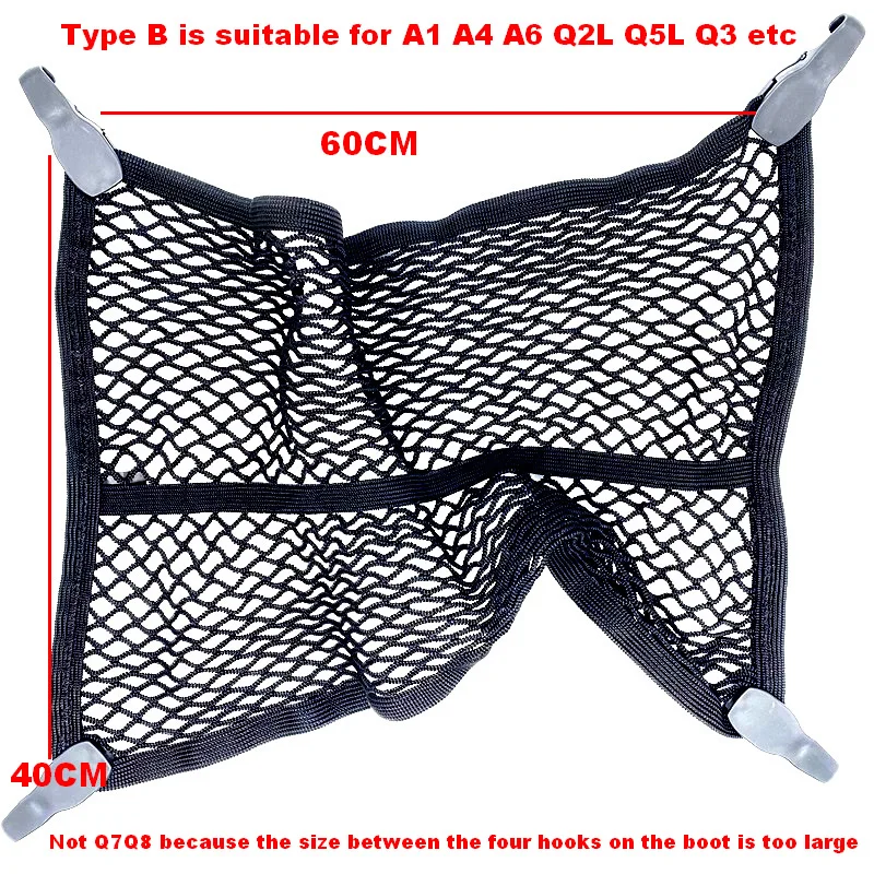 For Audi Original Car Trunk Mesh Net Cargo Luggage  A4 B5 B6 B8 A6 C5 C6 A3 A5 Q3 Q5 Q7 8W9 861 869 A 9B9 , 80A 861 869 9B9