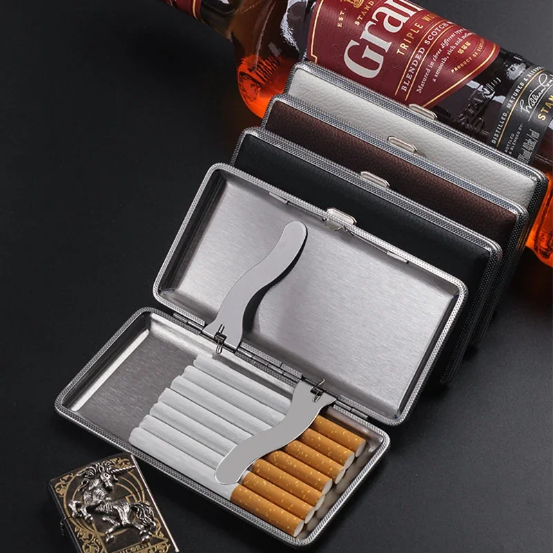 Hand Rolled Cigarette Case Sleeve PU Leather Smoke Box Pocket Storage Box for Long Slim Cigarettes Smoking Accessories