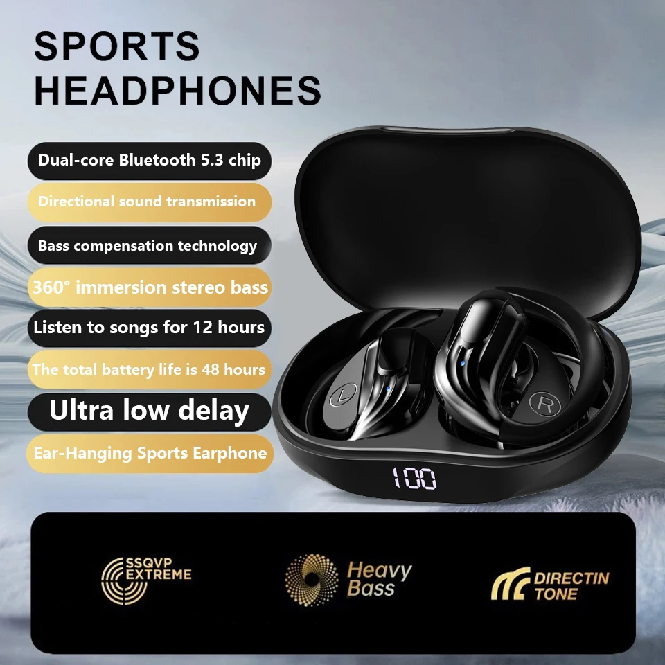 Lenovo Hot OWS Headphones Bone Conduction Earphone Open Ear Sports Bluetooth Headphones Wireless Earbuds With Noise Cancellation