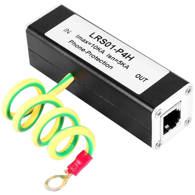 IDUD Protector contra sobretensiones telefónico para fax pararrayos RJ11 Kl01-P4H Negro RJ11 ADSL