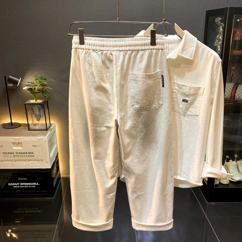 アメリカンハイストリートライトカラーカジュアルパンツメンズルーズストレートスリックダーティパンツヴィンテージウォッシュドドレープワイドレッグロングパンツ