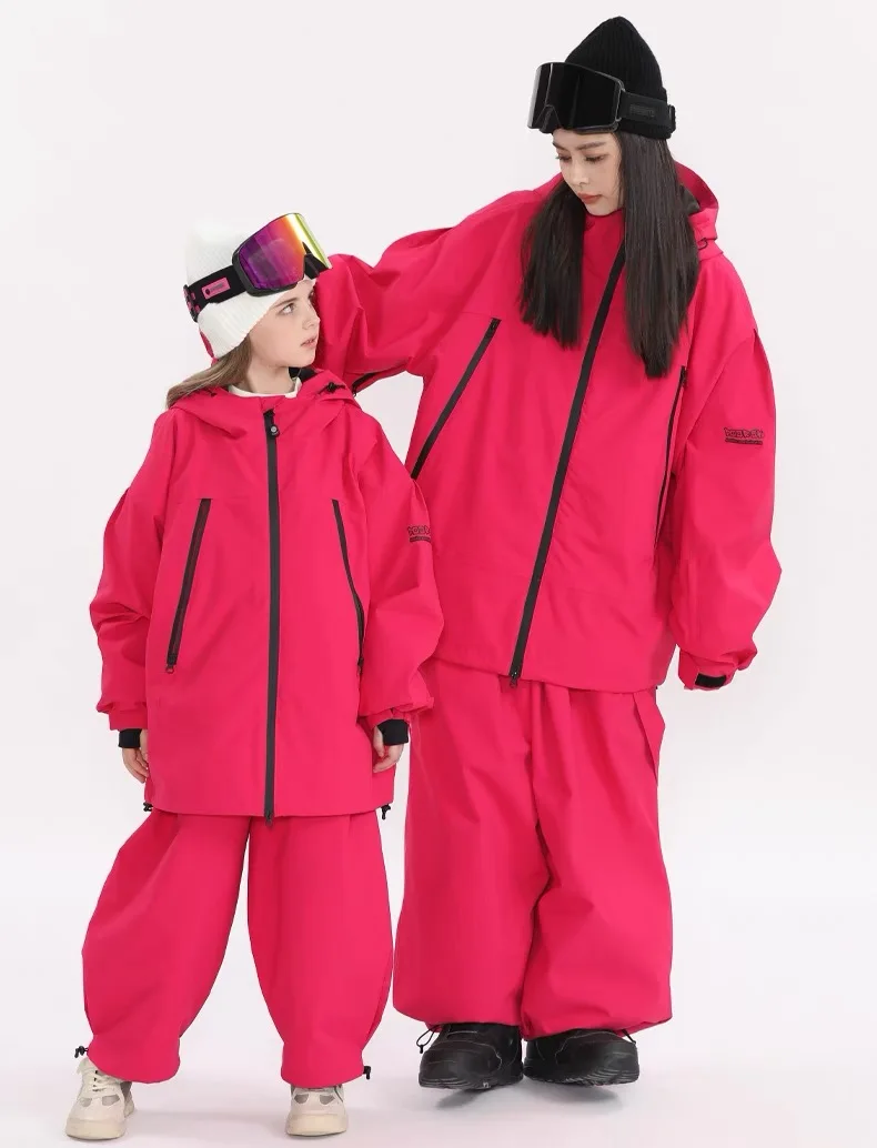 OEM Sport children ski jackets suits family look tops quality outdoor sportswear functional waterproof parent-child clothing