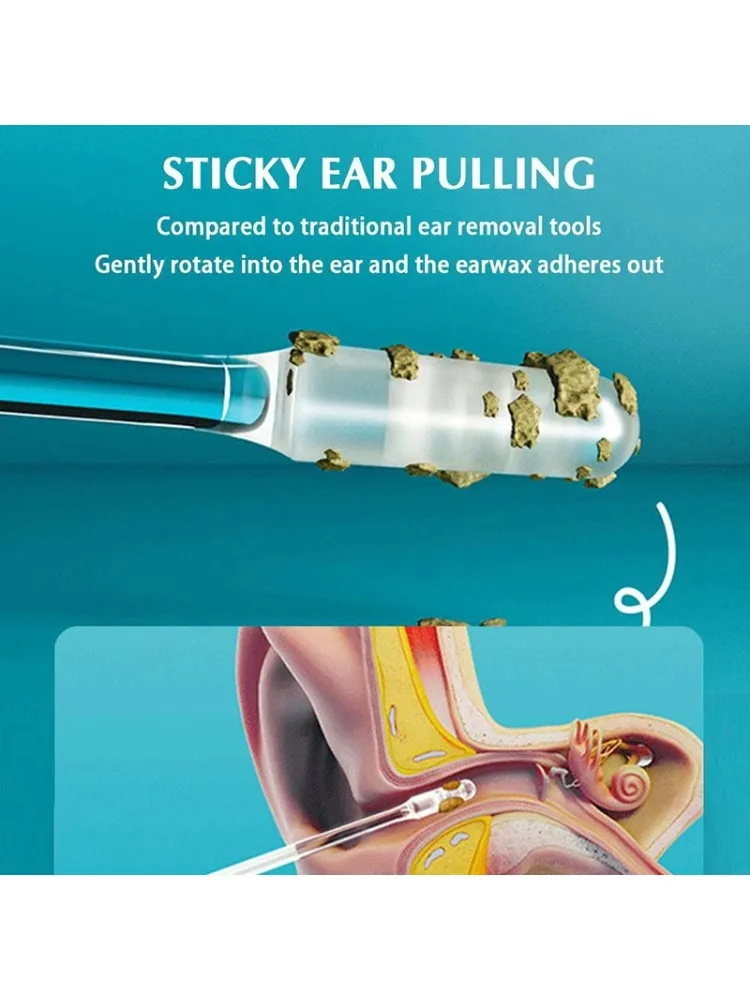 24 pièces/boîte écouvillons d'oreille collants jetables choisir nettoyant d'oreille réutilisable outil d'élimination du cérumen doux dissolvant de cérumen pour les anciens adultes enfant