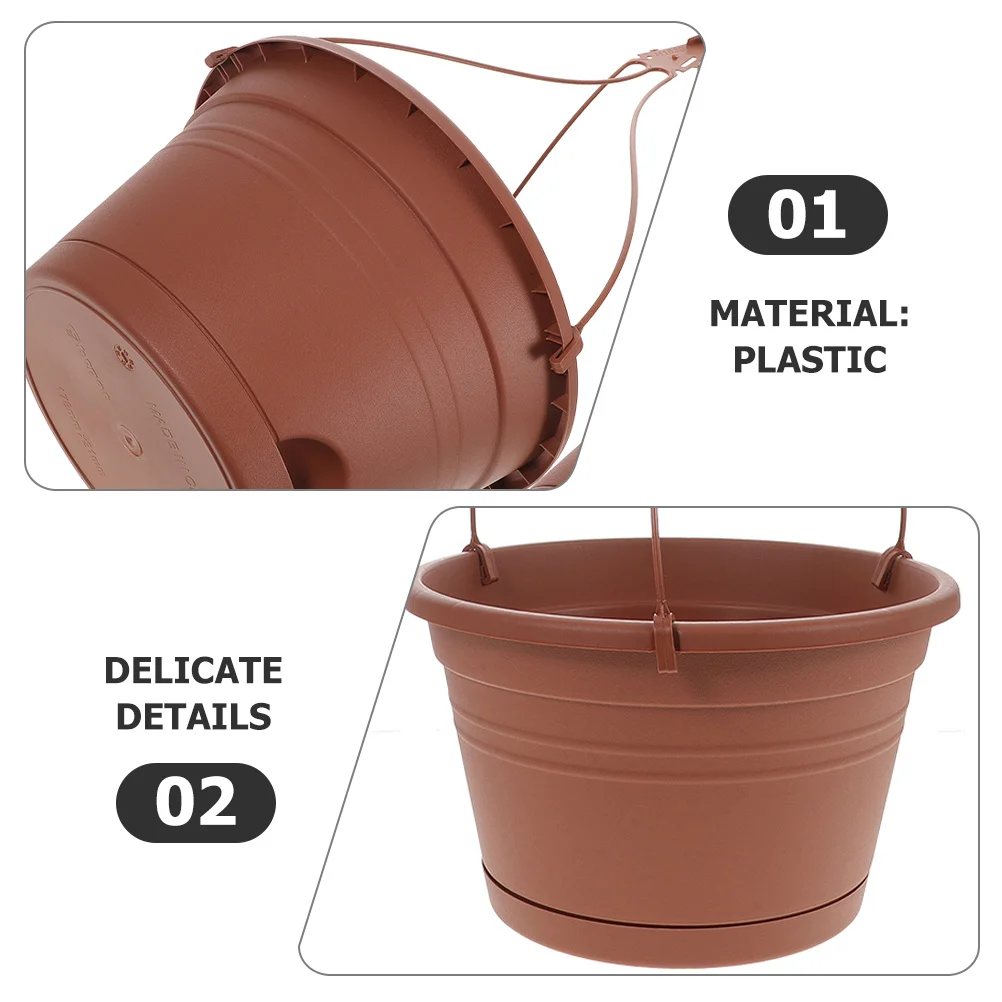 

2Pcs Hanging Planter Plastic Flower Pot Balcony Garden Indoor Outdoor Hanging Baskets for Plants Baskets for Plants