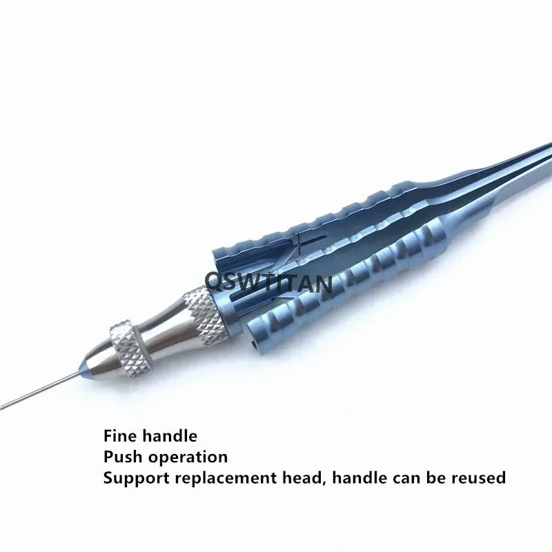 คีมแคปซูลอเร็กซิสไทเทเนียม คีมผ่าตัดแบบรุกล้ำต่ำ หัวถอดได้ 23G เครื่องมือจักษุวิทยาขนาดเล็ก อุปกรณ์ผ่าตัดเปลือกตา