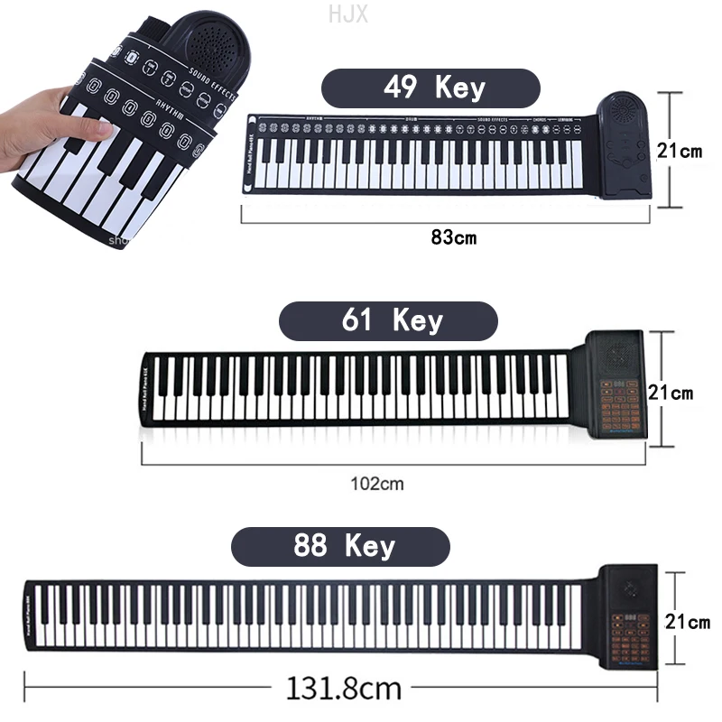 88 61 Key Hand Roll Piano Toys for Children Boys Learning Music Girls Educational Keyboard  Instrument Kids Electronic Musical