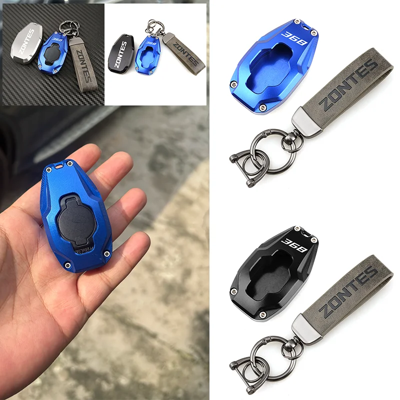 ZONTES For 368E 368G 368D 368M Moto Accessories Adventure CNC Key Shell Cover & keychain Keyring 368K 150M 150D 350D 350M 703F