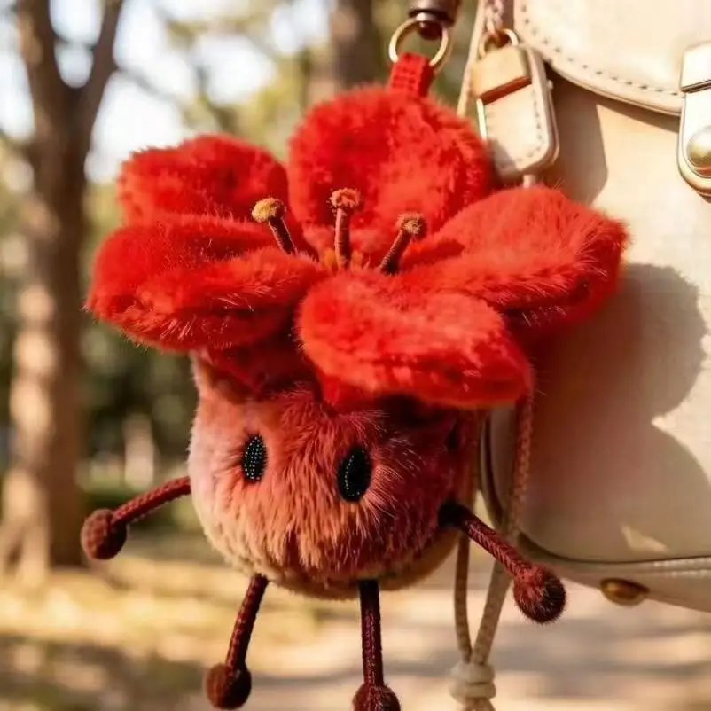 

Cartoon Kapok Plush Toy Soft Flower Doll Keychain Pendant Cute Bag Decoration Accessories