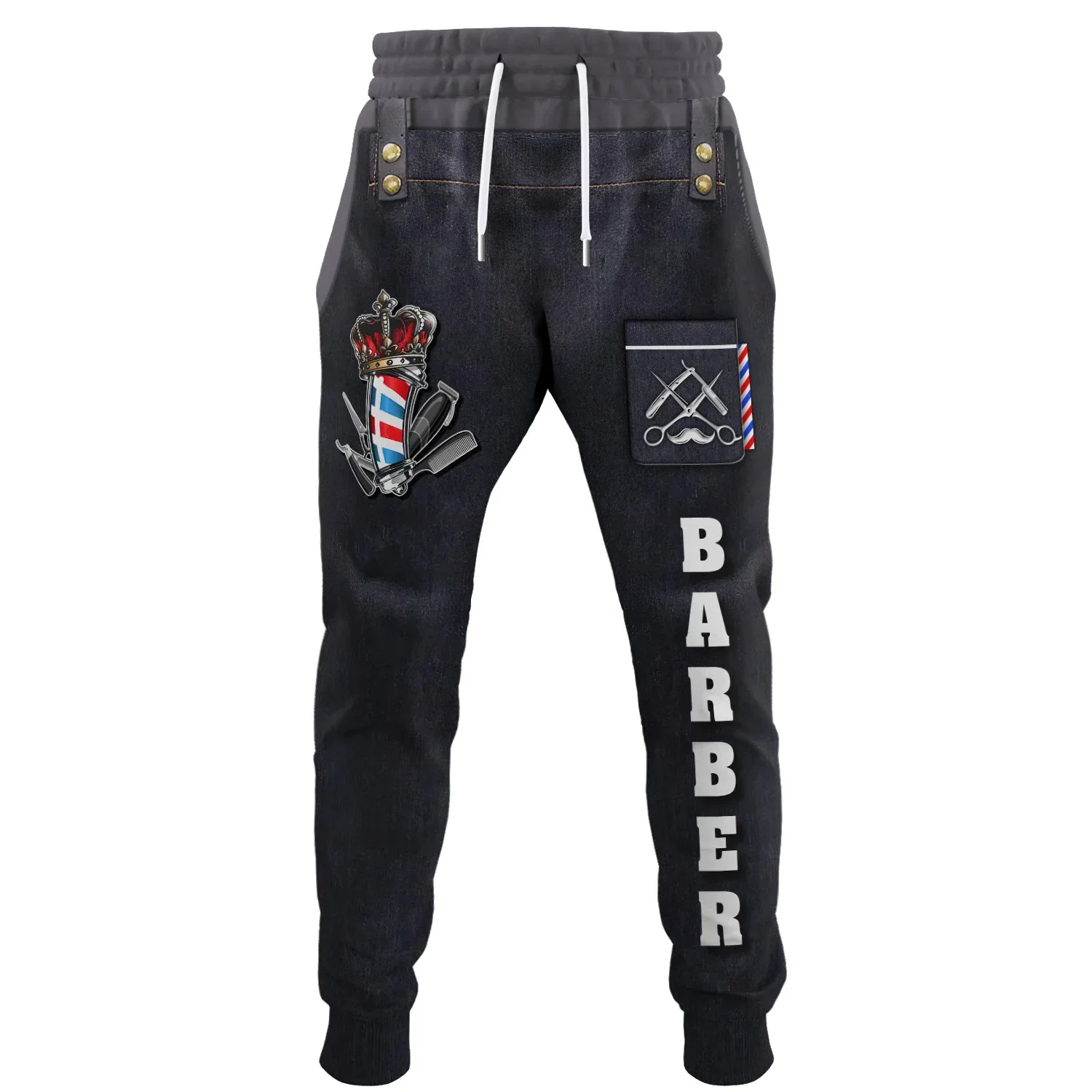 Barber 3D Printed Name Men's Vintage Track Pants Man Sweatpants Y2k Jogger Autumn Fashion Casual Clothes Men Trousers Hiphop