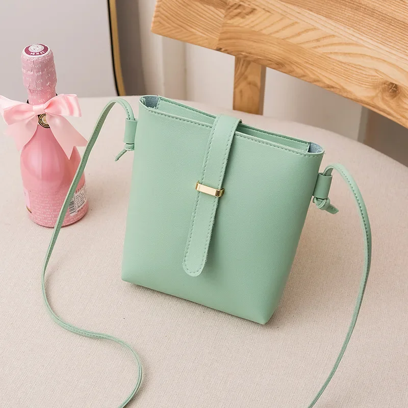 Luksusowa mini torebka typu Bucket Wallet Solid Color Small Crossbody Bags for Women Handbags Purse Casual PU Leather Ladies Messenger Bag