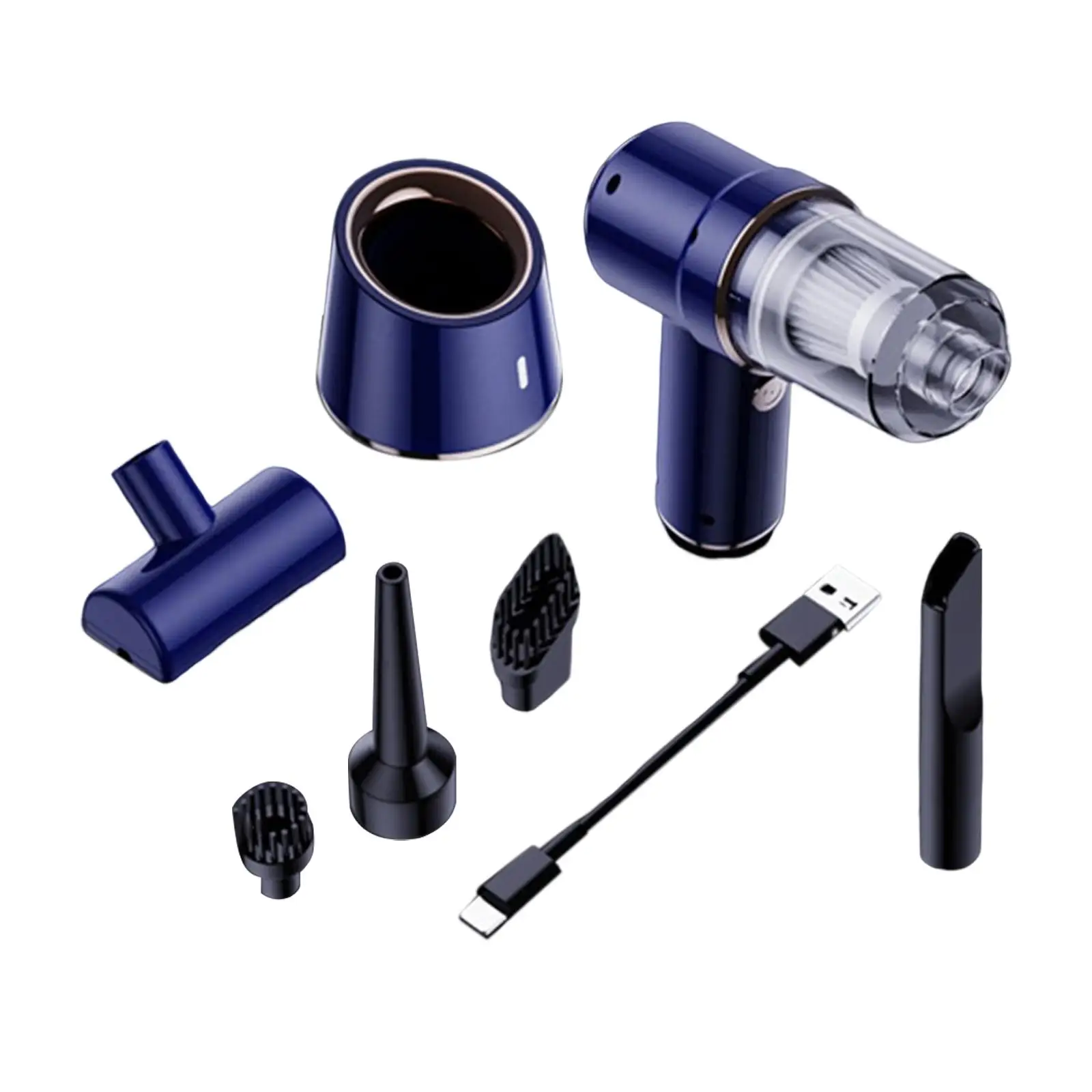 Aspirador de mano inalámbrico para coche, fuerte succión, detalles interiores, recargable por USB